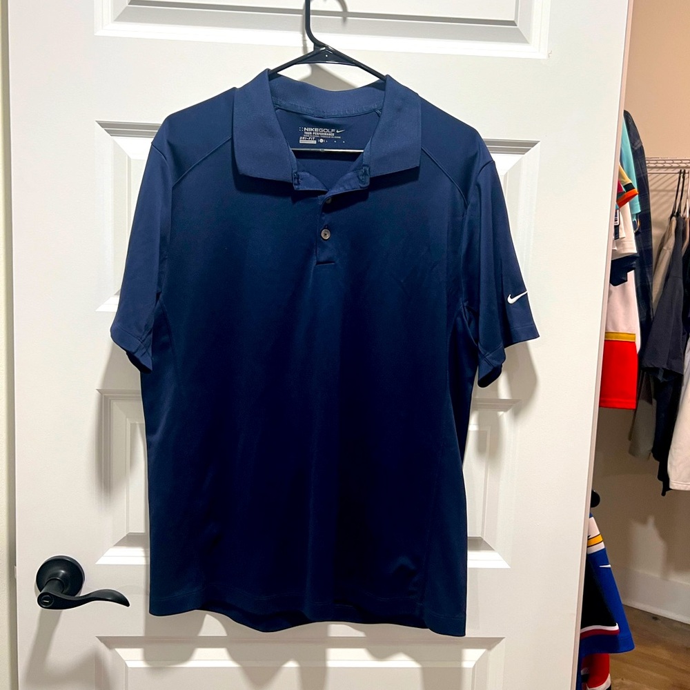 Nike navy dri fit golf polo- Size L